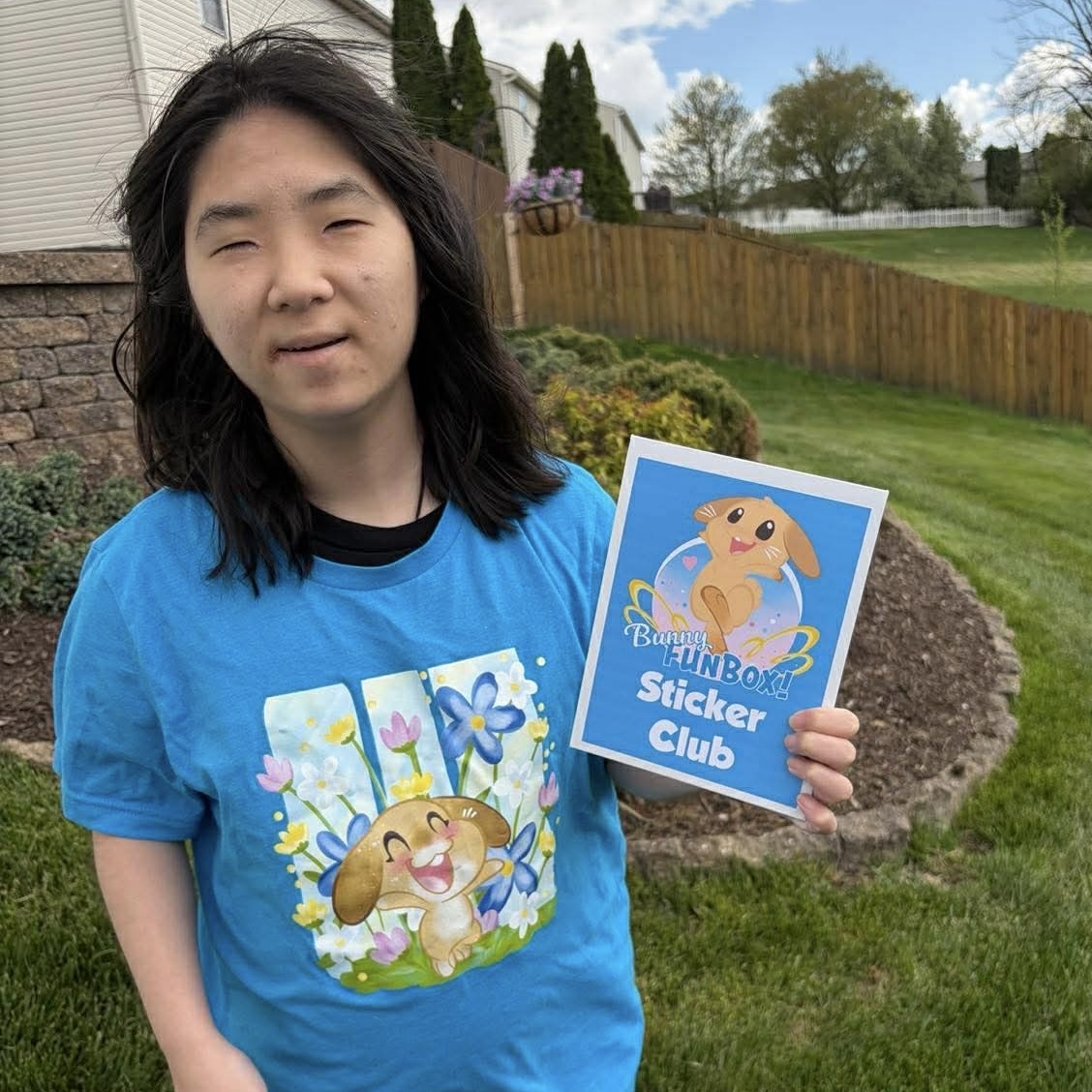 Happy customer with new sticker pack