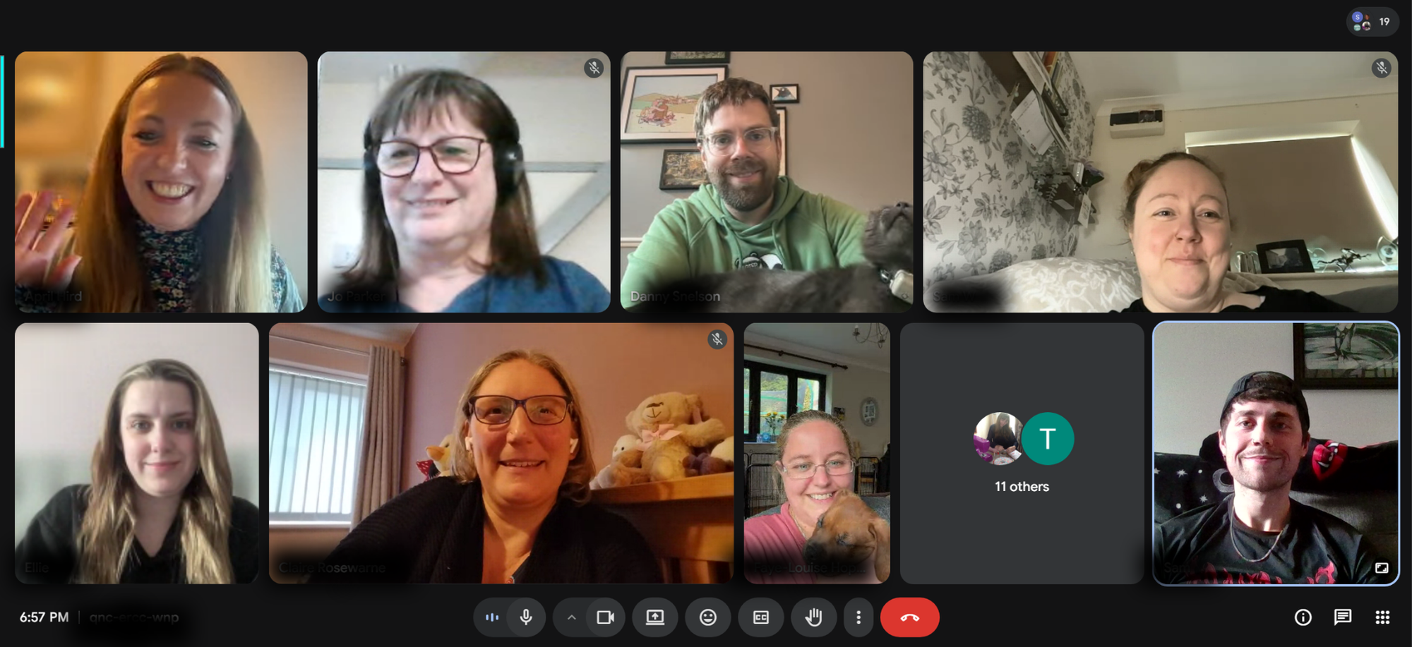 Members enjoying an online book club meeting