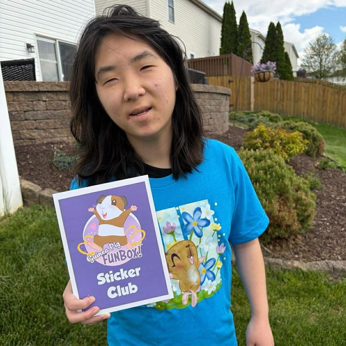 Happy customer with new sticker pack