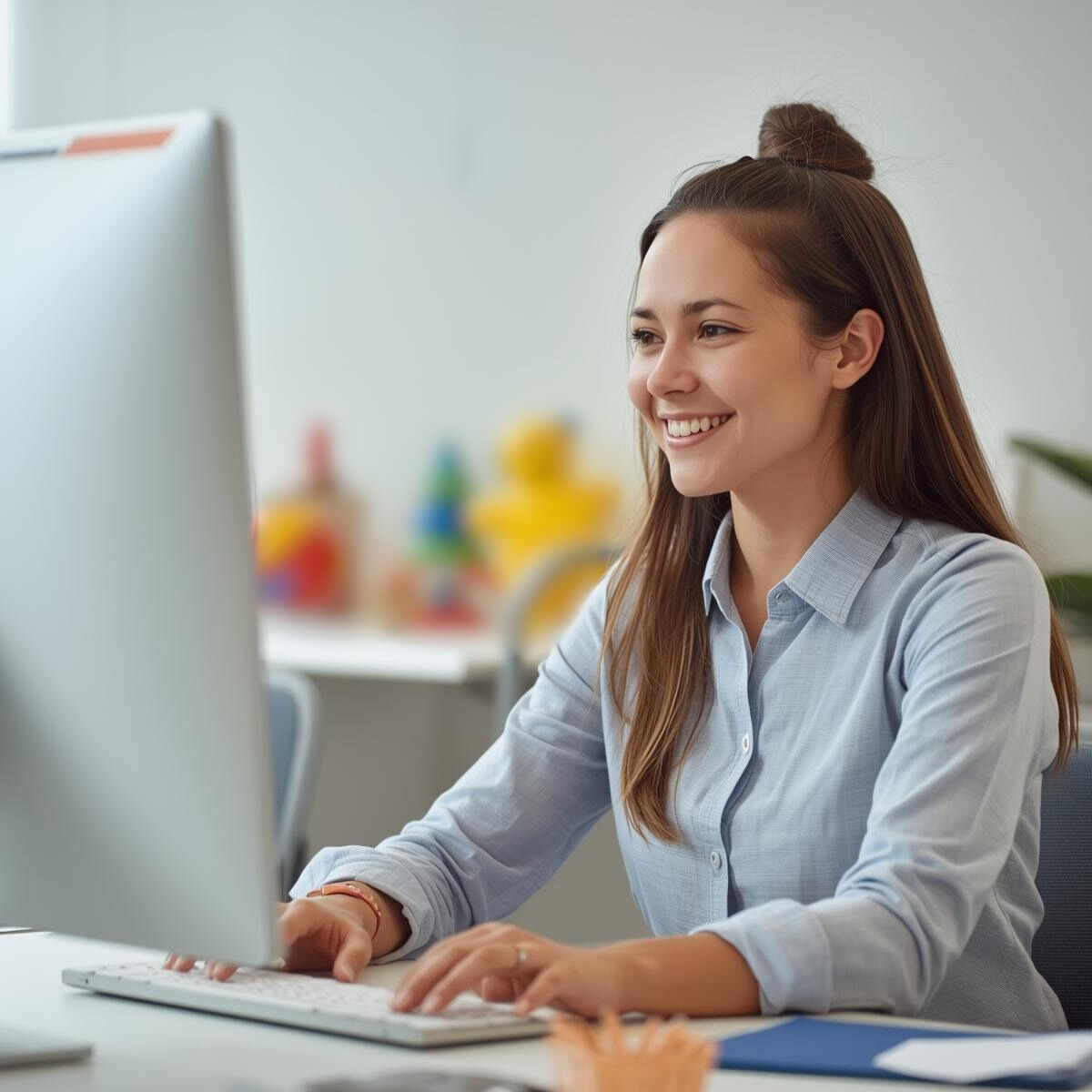 Elementary school educator designing educational activities
