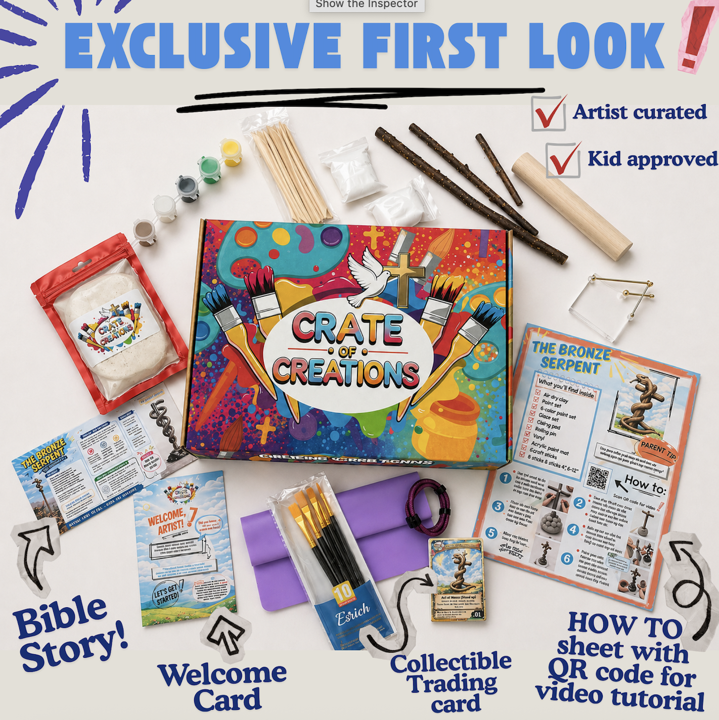 A sneak peek inside the first month's Crate of Creations box