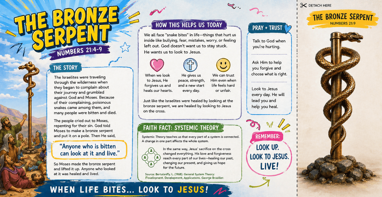 A scripture card featuring a lesser known Bible story tied to the crate's art project