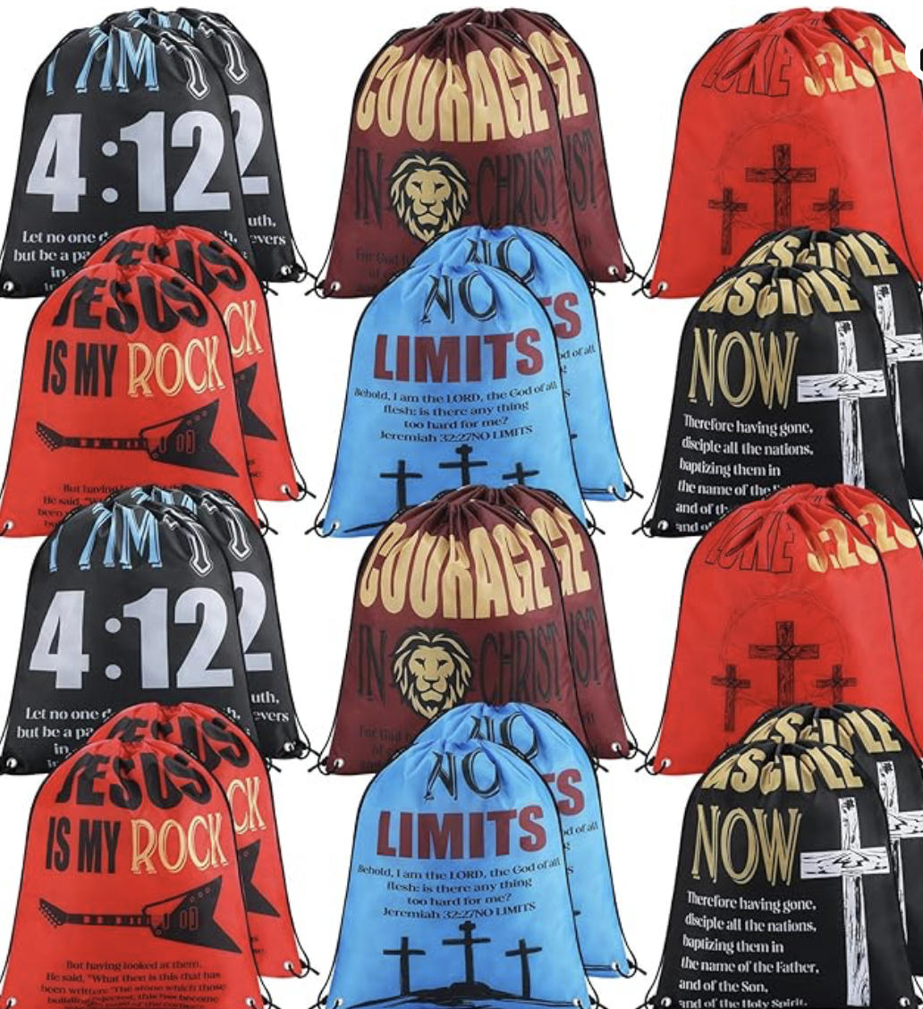 Studio-made drawstring backpack included with one-year subscription