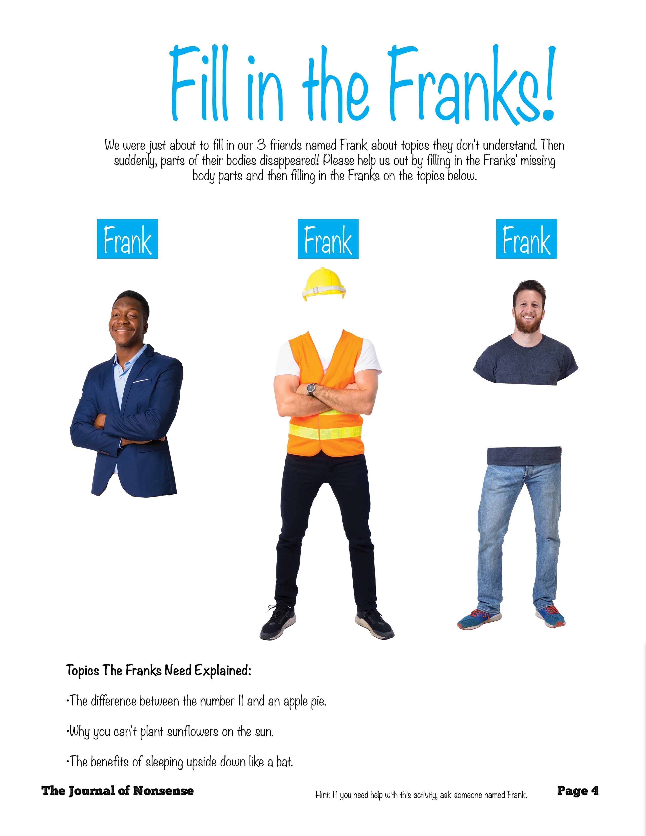 Fill in the Franks drawing activity
