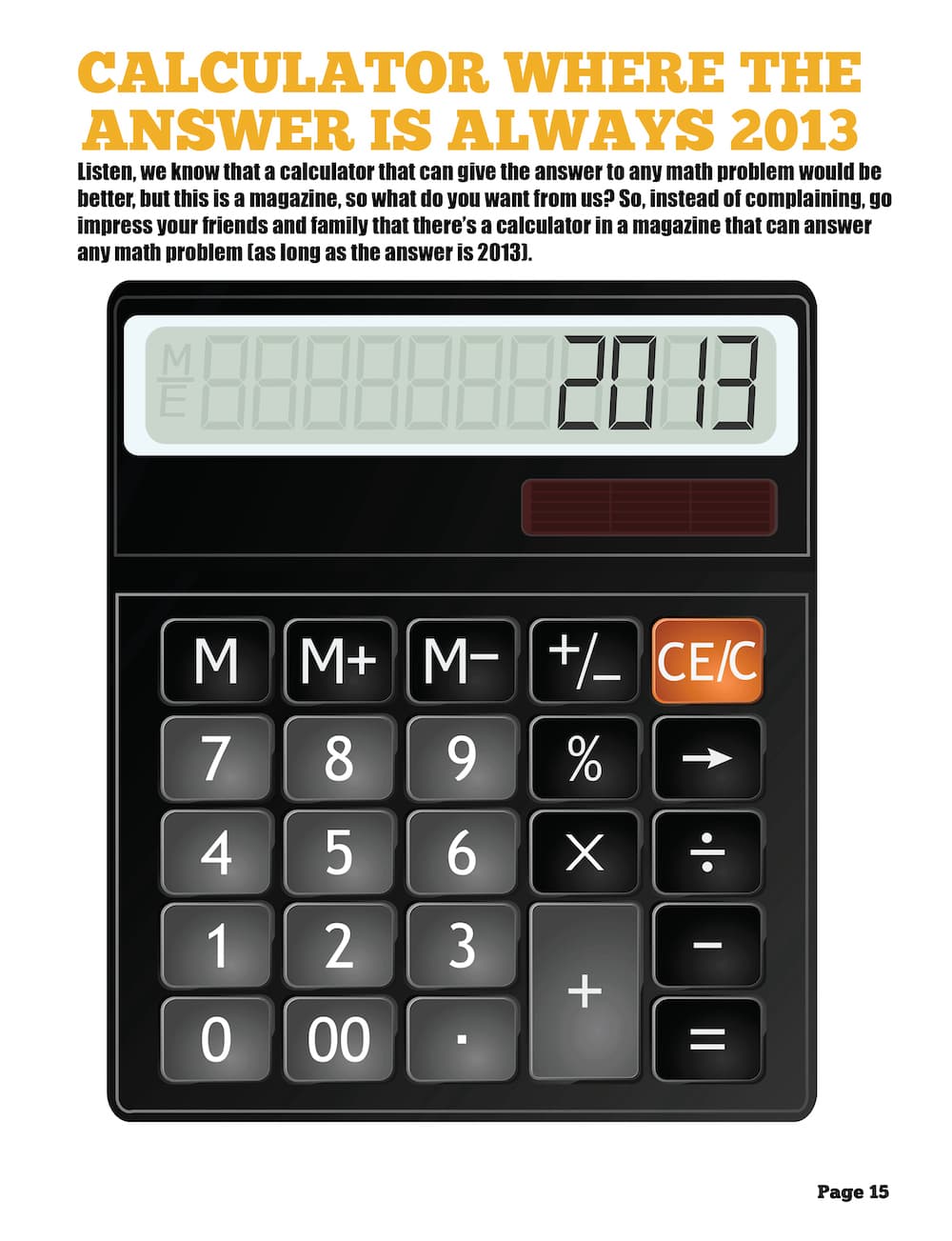 Calculator performing prompt