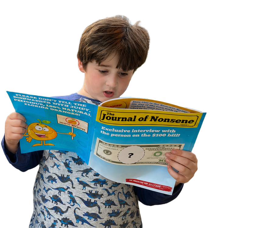Kid looking at magazine