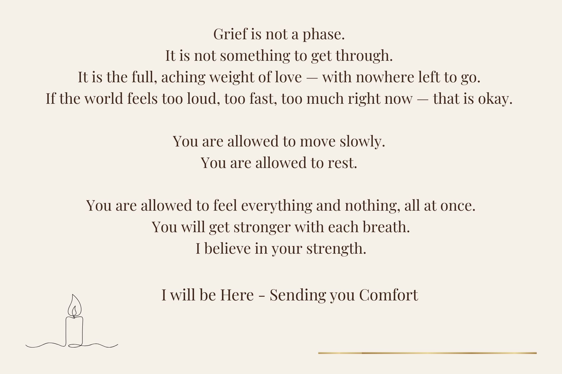 Back of the Month sympathy card with verse and message