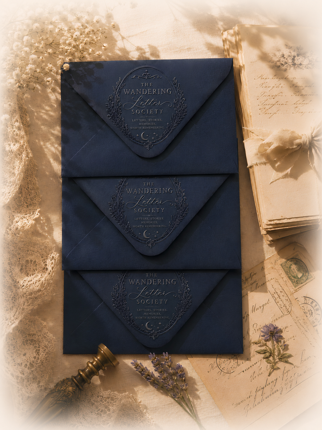 A beautifully embossed envelope and letter contents