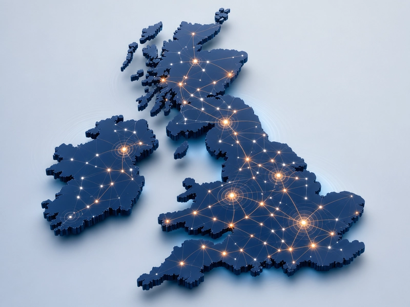 UK Coverage Map showing broadband availability across the United Kingdom