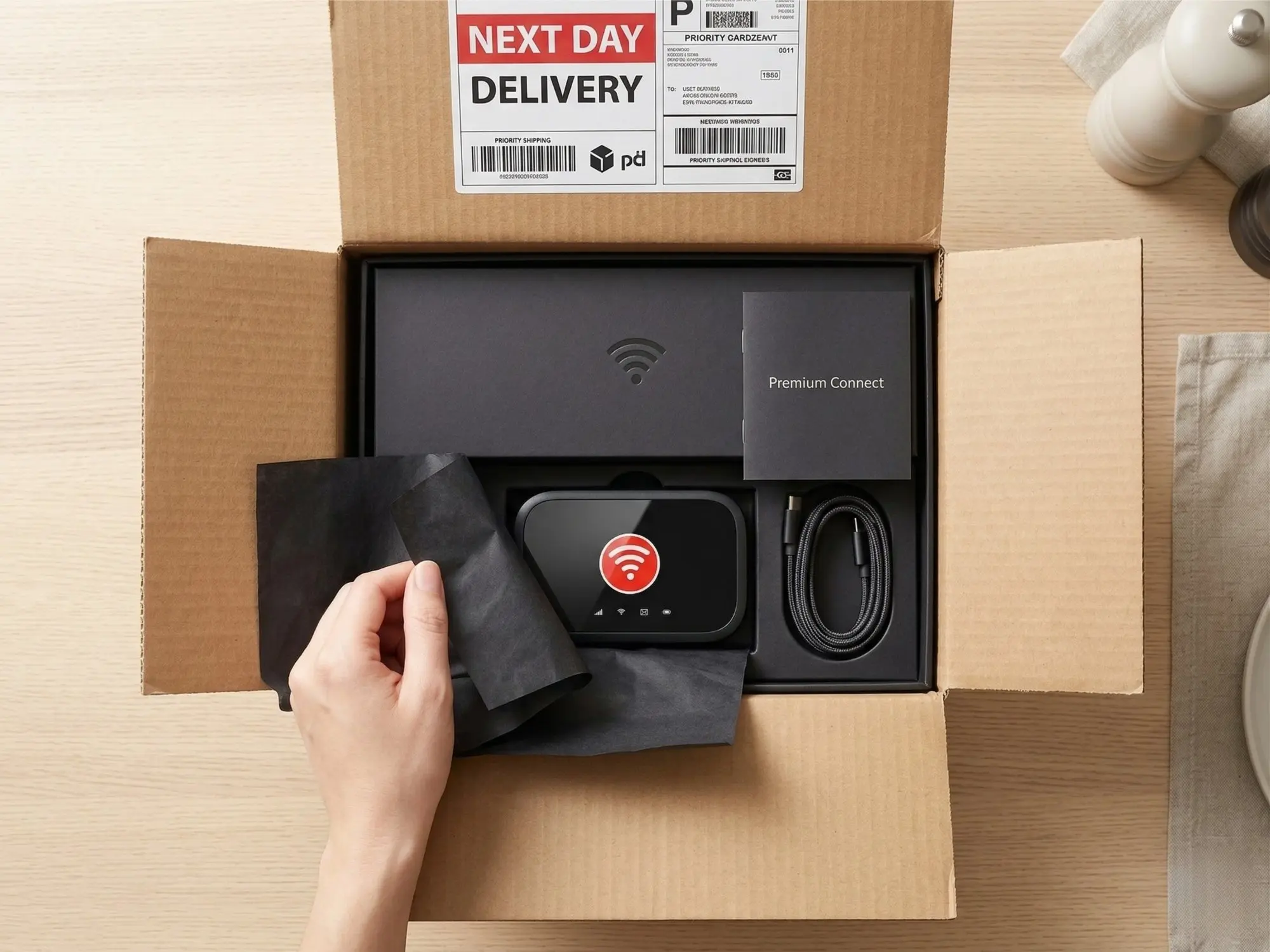On-the-go broadband router in a car